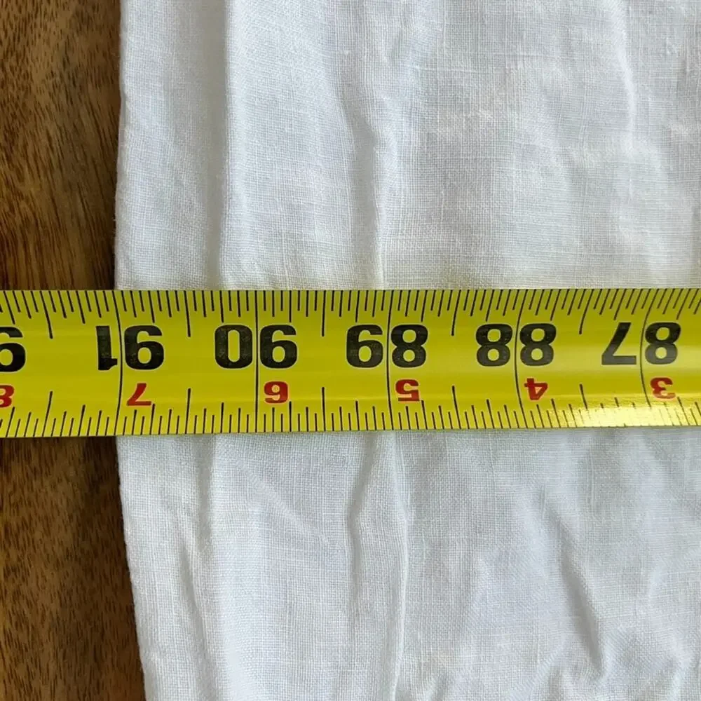IKEA White Linen Duvet Cover Ties Closure 81